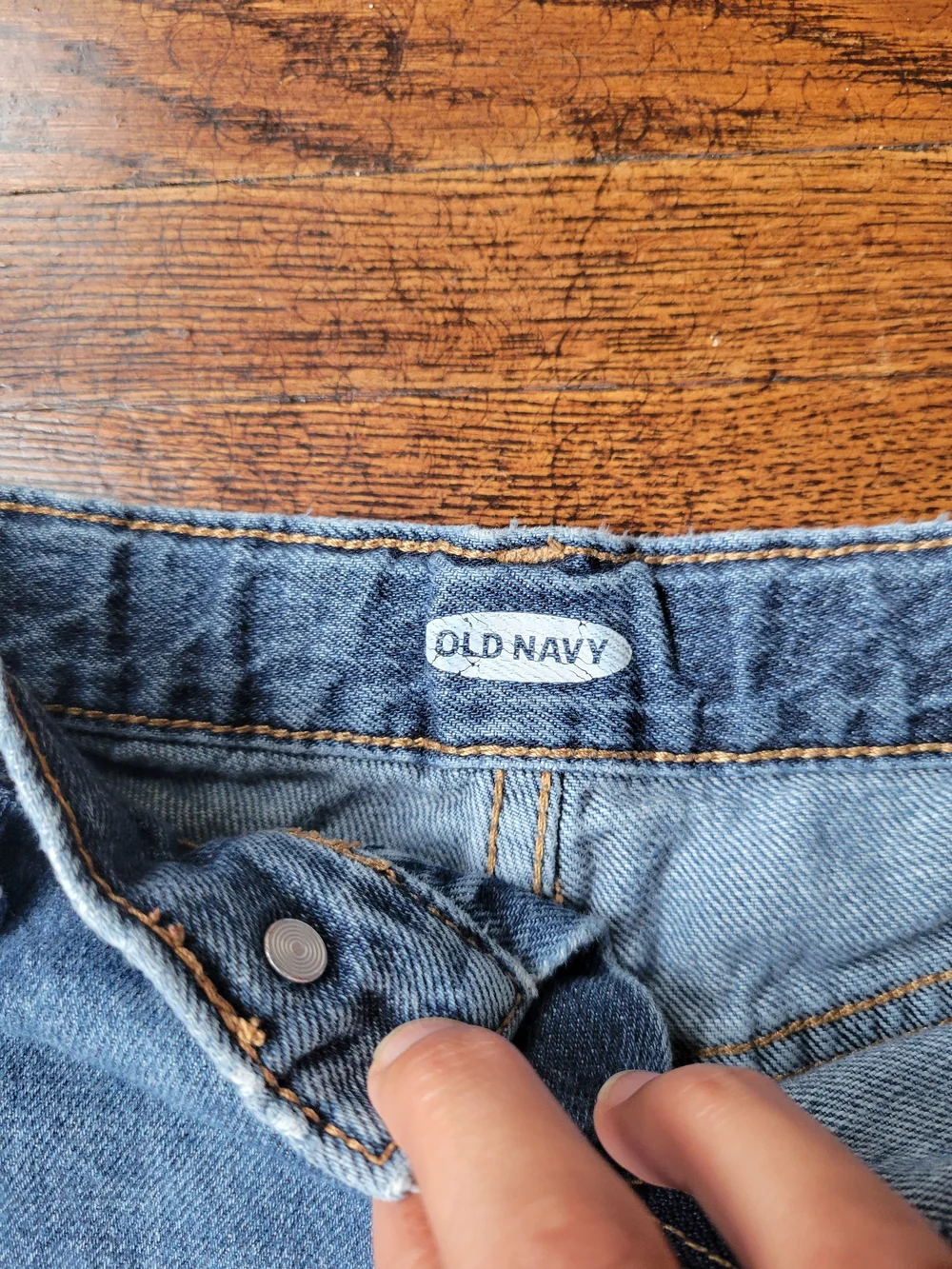 Old Navy Girls Denim Cut-Off Shorts Size 12 Cotton Adjustable Waist Distressed